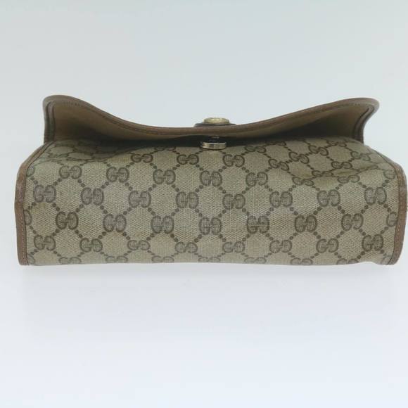 GUCCI GG Supreme Web Sherry Line Clutch Bag PVC Beige 89 01 030 Auth 65174 - Picture 6 of 16
